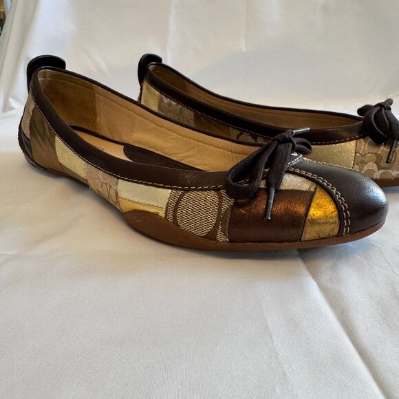 Coach Women's 'Jenilee' Mosaic Color Block Metallic Ballet Falts Size 8.5 - Picture 3 of 11